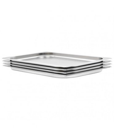 vidaXL Gastronorm Containers 4 pcs GN 1/1 20 mm Stainless Steel — Size: 530 x 325 x 20 mm