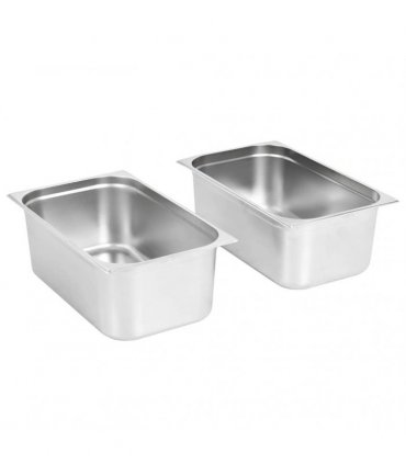 vidaXL Gastronorm Containers 2 pcs GN 1/1 200 mm Stainless Steel — Size: 530 x 325 x 200 mm