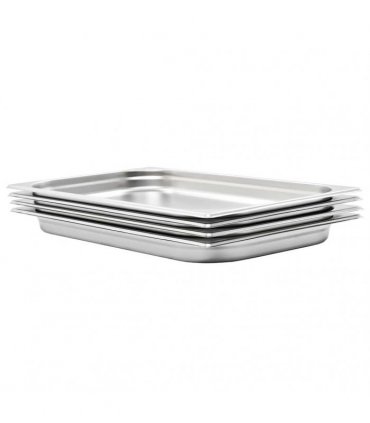 vidaXL Gastronorm Containers 4 pcs GN 1/1 40 mm Stainless Steel — Size: 530 x 325 x 40 mm