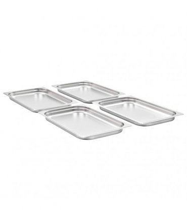 vidaXL Gastronorm Containers 4 pcs GN 1/1 40 mm Stainless Steel — Size: 530 x 325 x 40 mm