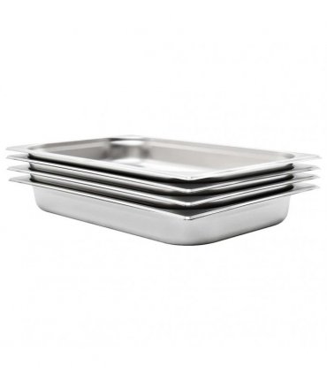 vidaXL Gastronorm Containers 4 pcs GN 1/1 65 mm Stainless Steel — Size: 530 x 325 x 65 mm