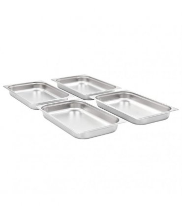 vidaXL Gastronorm Containers 4 pcs GN 1/1 65 mm Stainless Steel — Size: 530 x 325 x 65 mm