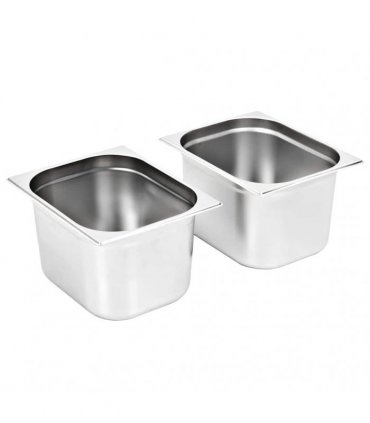 vidaXL Gastronorm Containers 2 pcs GN 1/2 200 mm Stainless Steel — Size: 325 x 265 x 200 mm