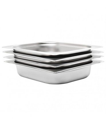 vidaXL Gastronorm Containers 4 pcs GN 1/2 65 mm Stainless Steel — Size: 325 x 265 x 65 mm