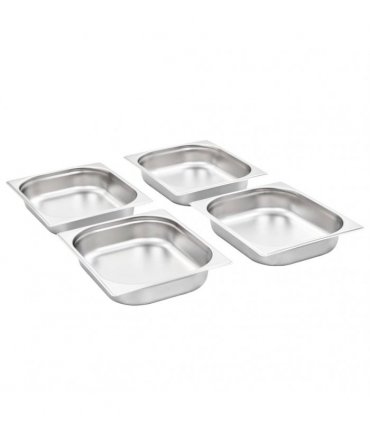 vidaXL Gastronorm Containers 4 pcs GN 1/2 65 mm Stainless Steel — Size: 325 x 265 x 65 mm