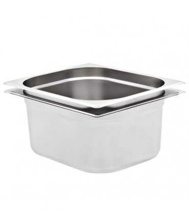 vidaXL Gastronorm Containers 2 pcs GN 1/2 150 mm Stainless Steel — Size: 325 x 265 x 150 mm