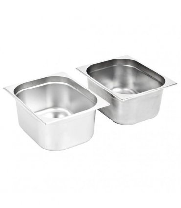 vidaXL Gastronorm Containers 2 pcs GN 1/2 150 mm Stainless Steel — Size: 325 x 265 x 150 mm