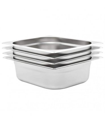 vidaXL Gastronorm Containers 4 pcs GN 1/2 100 mm Stainless Steel — Size: 325 x 265 x 100 mm