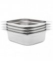 vidaXL Gastronorm Containers 4 pcs GN 1/2 100 mm Stainless Steel — Size: 325 x 265 x 100 mm