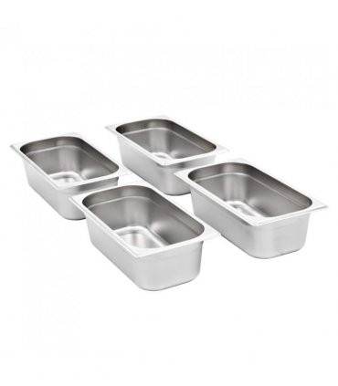 vidaXL Gastronorm Containers 8 pcs GN 1/3 100 mm Stainless Steel — Size: 325 x 176 x 100 mm