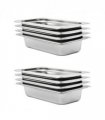 vidaXL Gastronorm Containers 8 pcs GN 1/3 65 mm Stainless Steel — Size: 325 x 176 x 65 mm