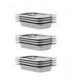 vidaXL Gastronorm Containers 12 pcs GN 1/4 40 mm Stainless Steel — Size: 265 x 162 x 40 mm