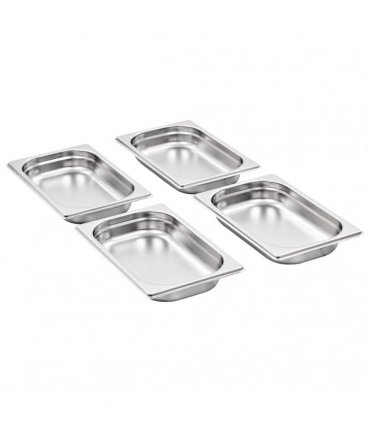 vidaXL Gastronorm Containers 12 pcs GN 1/4 40 mm Stainless Steel — Size: 265 x 162 x 40 mm
