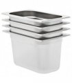 vidaXL Gastronorm Containers 4 pcs GN 1/4 150 mm Stainless Steel — Size: 265 x 162 x 150 mm
