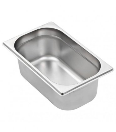 vidaXL Gastronorm Containers 8 pcs GN 1/4 100 mm Stainless Steel — Size: 265 x 162 x 100 mm