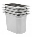 vidaXL Gastronorm Containers 4 pcs GN 1/4 200 mm Stainless Steel — Size: 265 x 162 x 200 mm