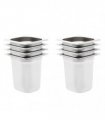 vidaXL Gastronorm Containers 8 pcs GN 1/6 200 mm Stainless Steel — Size: 176 x 162 x 200 mm
