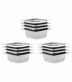 vidaXL Gastronorm Containers 12 pcs GN 1/6 65 mm Stainless Steel — Size: 176 x 162 x 65 mm