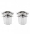 vidaXL Gastronorm Containers 8 pcs GN 1/6 150 mm Stainless Steel — Size: 176 x 162 x 150 mm