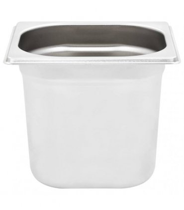 vidaXL Gastronorm Containers 8 pcs GN 1/6 150 mm Stainless Steel — Size: 176 x 162 x 150 mm