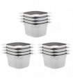 vidaXL Gastronorm Containers 12 pcs GN 1/6 100 mm Stainless Steel — Size: 176 x 162 x 100 mm