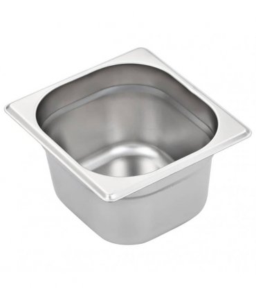 vidaXL Gastronorm Containers 12 pcs GN 1/6 100 mm Stainless Steel — Size: 176 x 162 x 100 mm