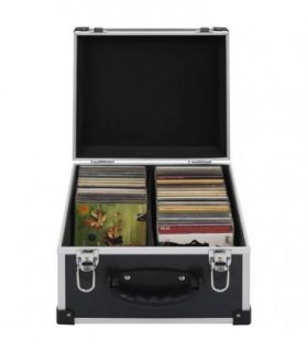 vidaXL CD Case for 40 CDs Aluminium ABS Black