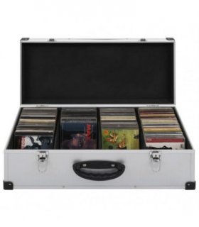 vidaXL CD Case for 80 CDs Aluminium ABS Silver