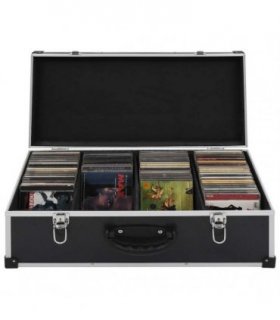 vidaXL CD Case for 80 CDs Aluminium ABS Black