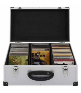 vidaXL CD Case for 60 CDs Aluminium ABS Silver