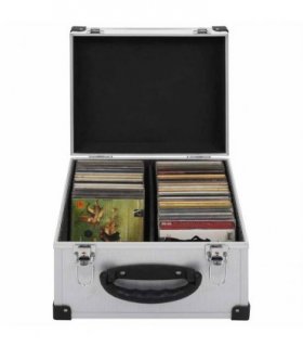 vidaXL CD Case for 40 CDs Aluminium ABS Silver