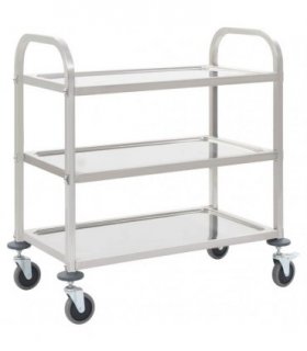 vidaXL 3-Tier Kitchen Trolley 96.5x55x90 cm Stainless Steel — Size: 96.5 x 55 x 90 cm (3 tiers)