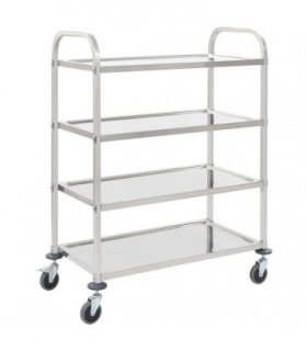 vidaXL 4-Tier Kitchen Trolley 107x55x125 cm Stainless Steel — Size: 107 x 55 x 125 cm (4 tiers)