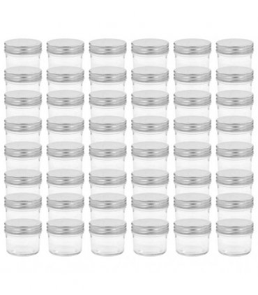 vidaXL Glass Jam Jars with Silver Lids 48 pcs 110 ml