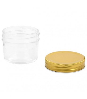 vidaXL Glass Jam Jars with Gold Lid 96 pcs 110 ml