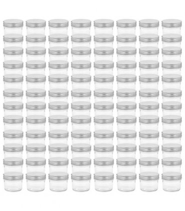 vidaXL Glass Jam Jars with Silver Lids 96 pcs 110 ml