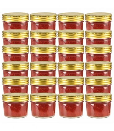vidaXL Glass Jam Jars with Gold Lids 24 pcs 110 ml