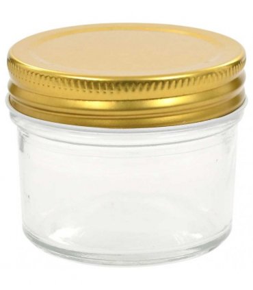 vidaXL Glass Jam Jars with Gold Lids 24 pcs 110 ml