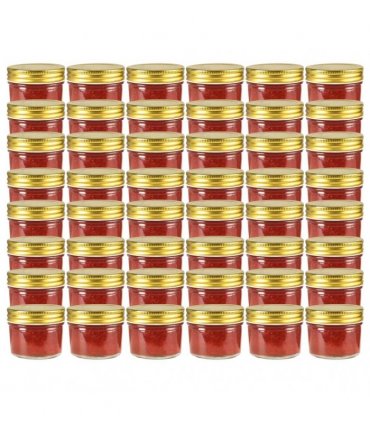 vidaXL Glass Jam Jars with Gold Lid 48 pcs 110 ml