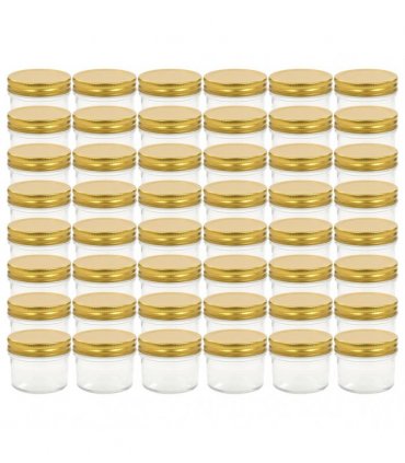 vidaXL Glass Jam Jars with Gold Lid 48 pcs 110 ml