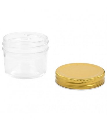vidaXL Glass Jam Jars with Gold Lid 48 pcs 110 ml