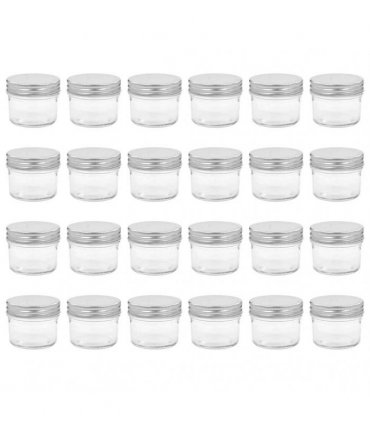vidaXL Glass Jam Jars with Silver Lids 24 pcs 110 ml