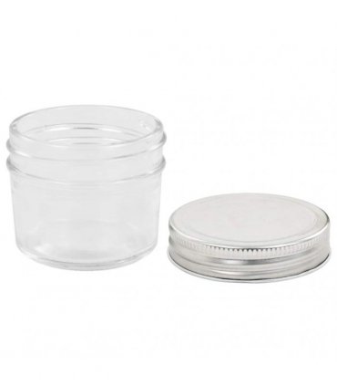 vidaXL Glass Jam Jars with Silver Lids 24 pcs 110 ml