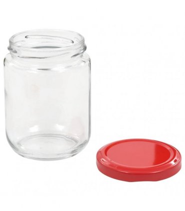 vidaXL Glass Jam Jars with Red Lid 48 pcs 230 ml