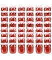 vidaXL Glass Jam Jars with White and Red Lid 48 pcs 230 ml
