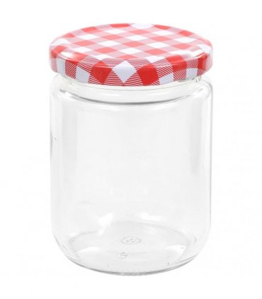 vidaXL Glass Jam Jars with White and Red Lid 48 pcs 230 ml