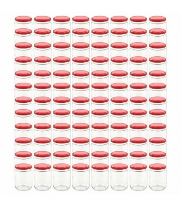 vidaXL Glass Jam Jars with Red Lid 96 pcs 230 ml