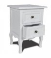vidaXL Nightstand with 2 Drawers MDF White