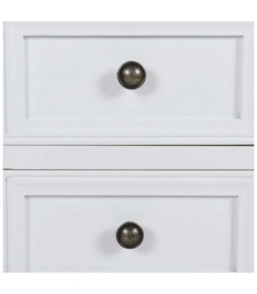 vidaXL Nightstand with 2 Drawers MDF White