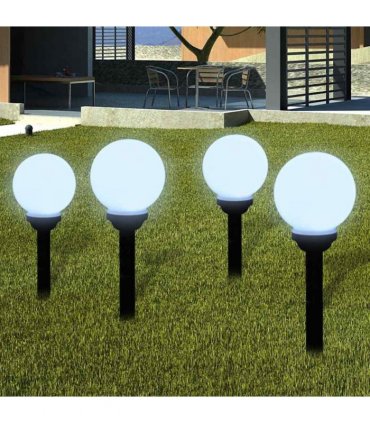 vidaXL Outdoor Pathway Lamps 4 pcs LED 15 cm with Ground Spike